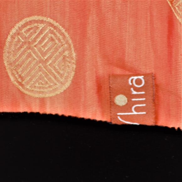 Shiraleah Scarf Orange, Gold w/Black Velvet Ends - Picture 8 of 8